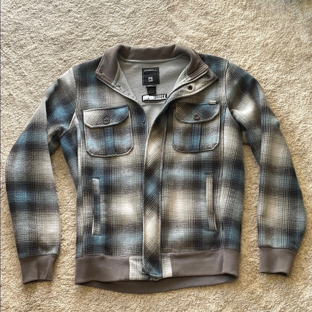 Retro VINTAGE O’Neil men’s small plaid fleece jacket